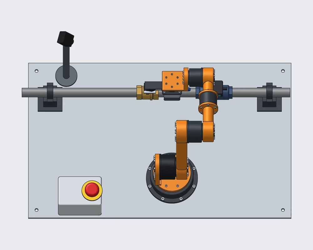 Stand Layout — CAD model: top-down view of the VR-200 test stand.